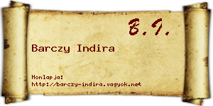 Barczy Indira névjegykártya